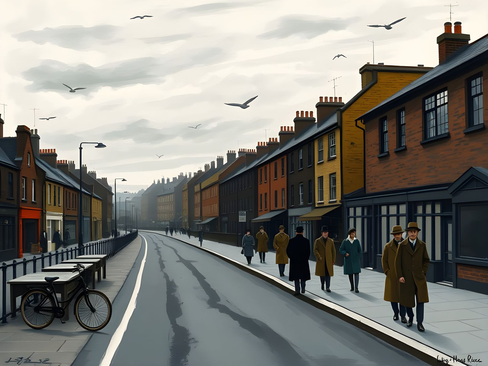 1920s Industrial Townscape in Lowry Style