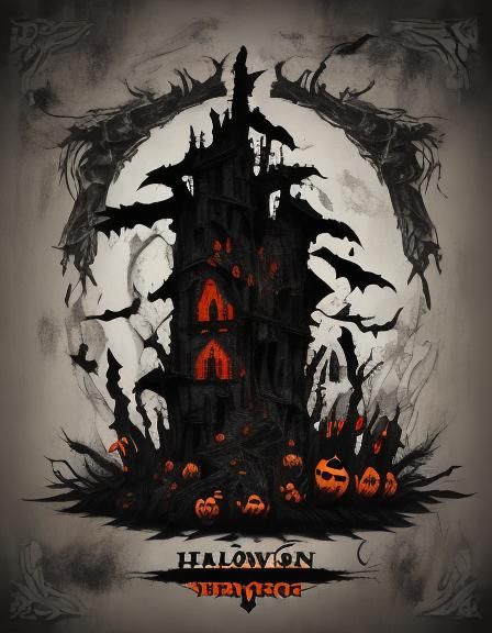 High Contrast Halloween Illustration: Axe in Hand