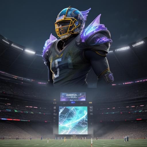 Alien Football Hero: Surreal Anime Portrait