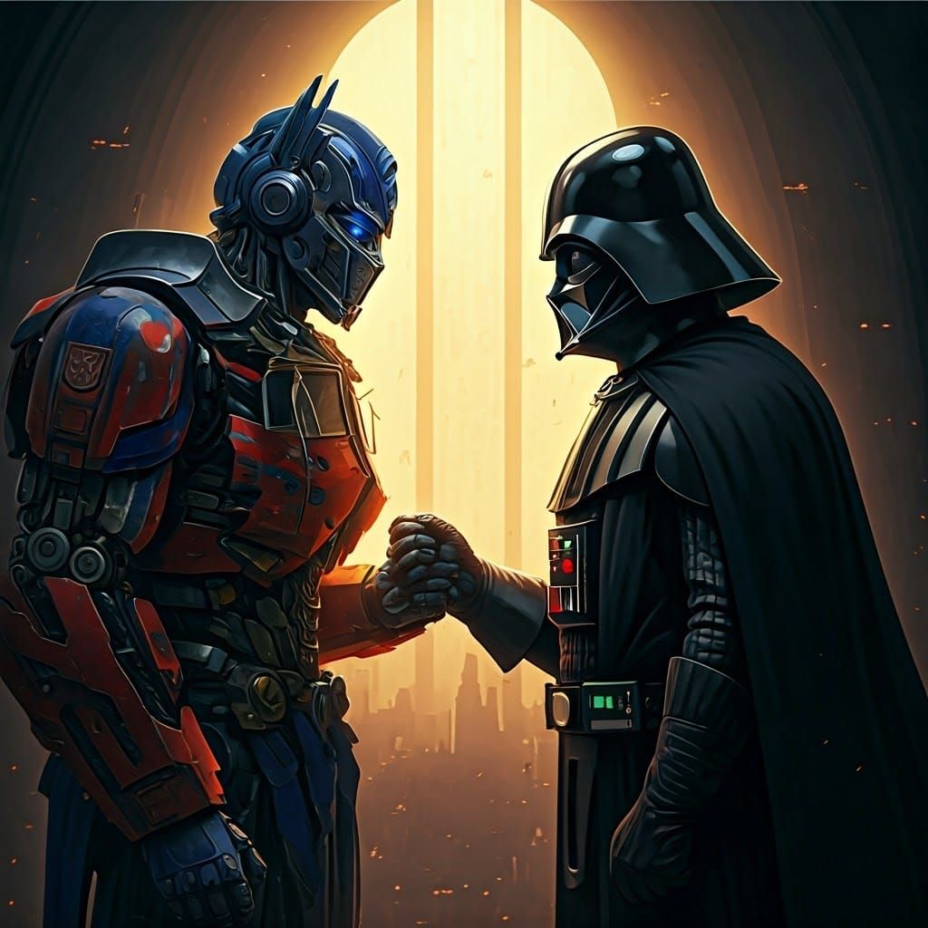 Optimus Prime Showers Darth Vader with Compassion in Cinemat...