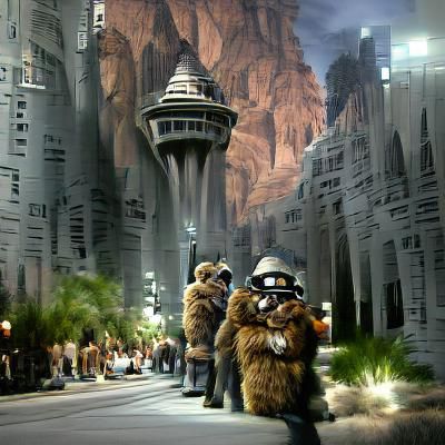 Ewok Police Officers Patrolling Las Vegas
