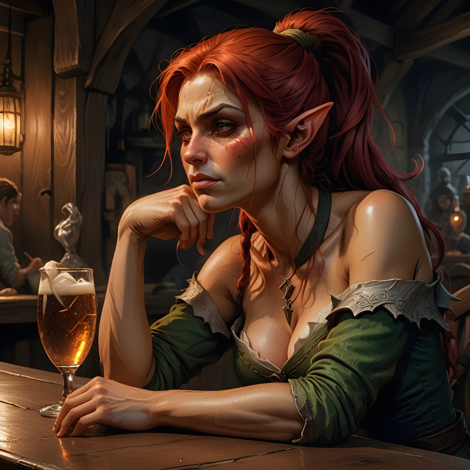 Fantasy Tavern Scene in Marc Silvestri Style