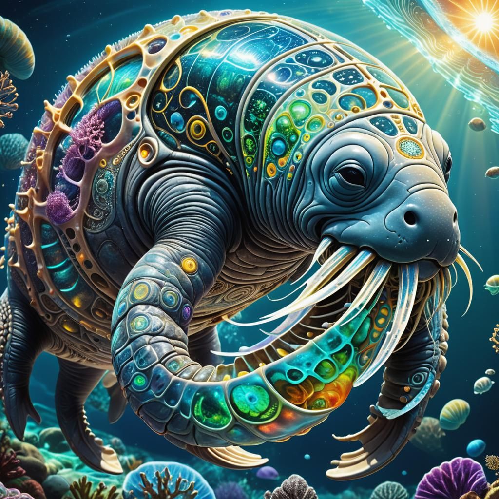 Biomechanical Alien Specimen on Oceanic Exoplanet