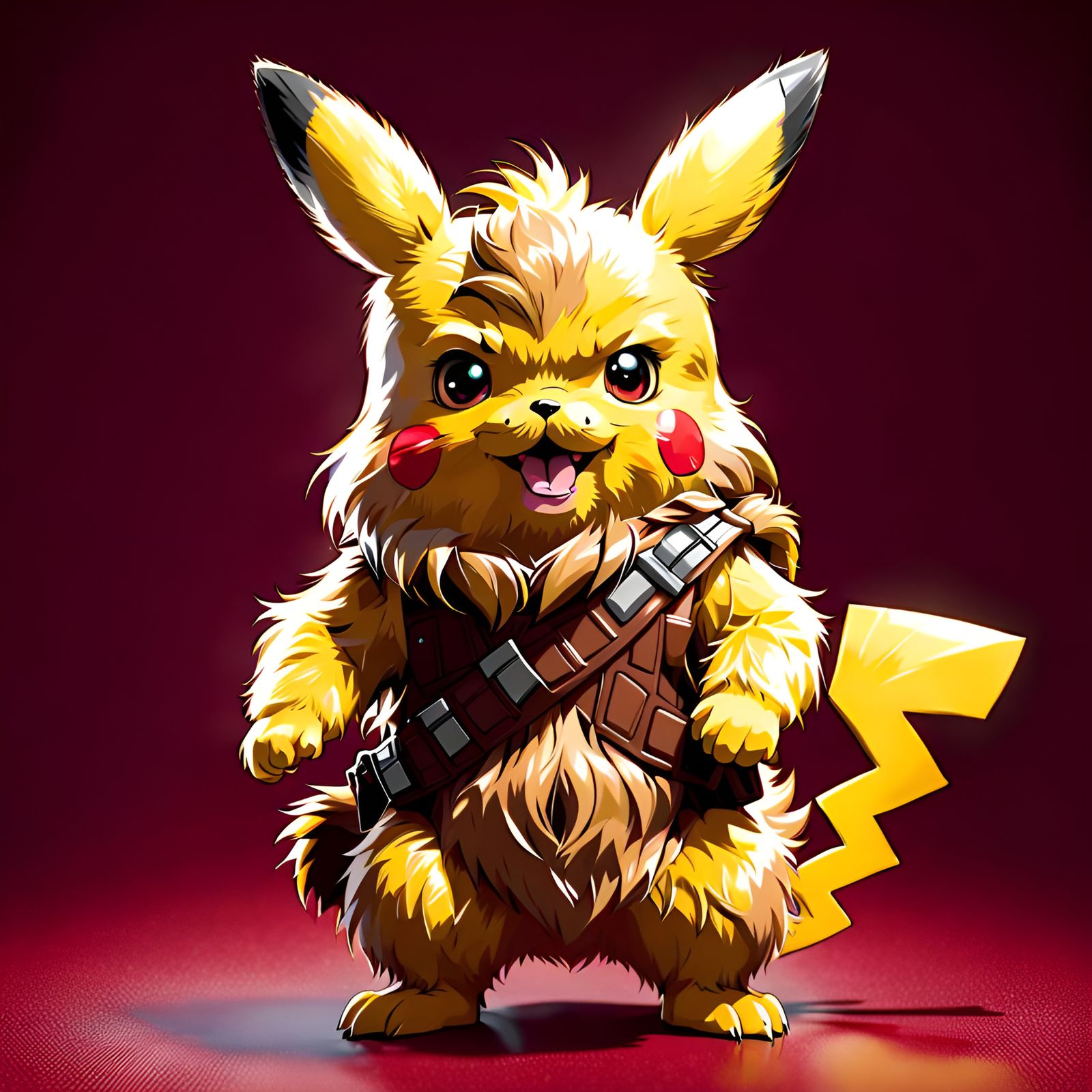 Adorable Pikachu Chewbacca Mashup Character