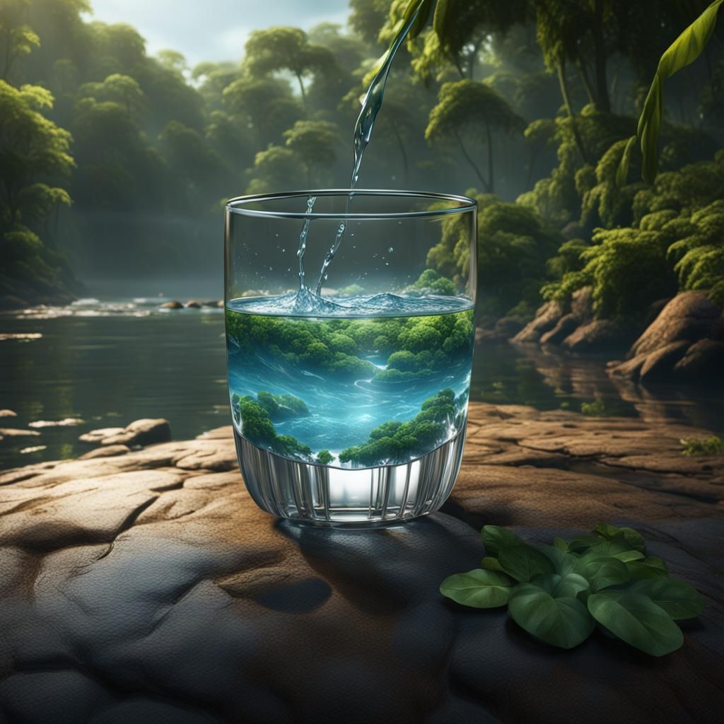 Amazon River in a Glass: Detailed Matte Painting