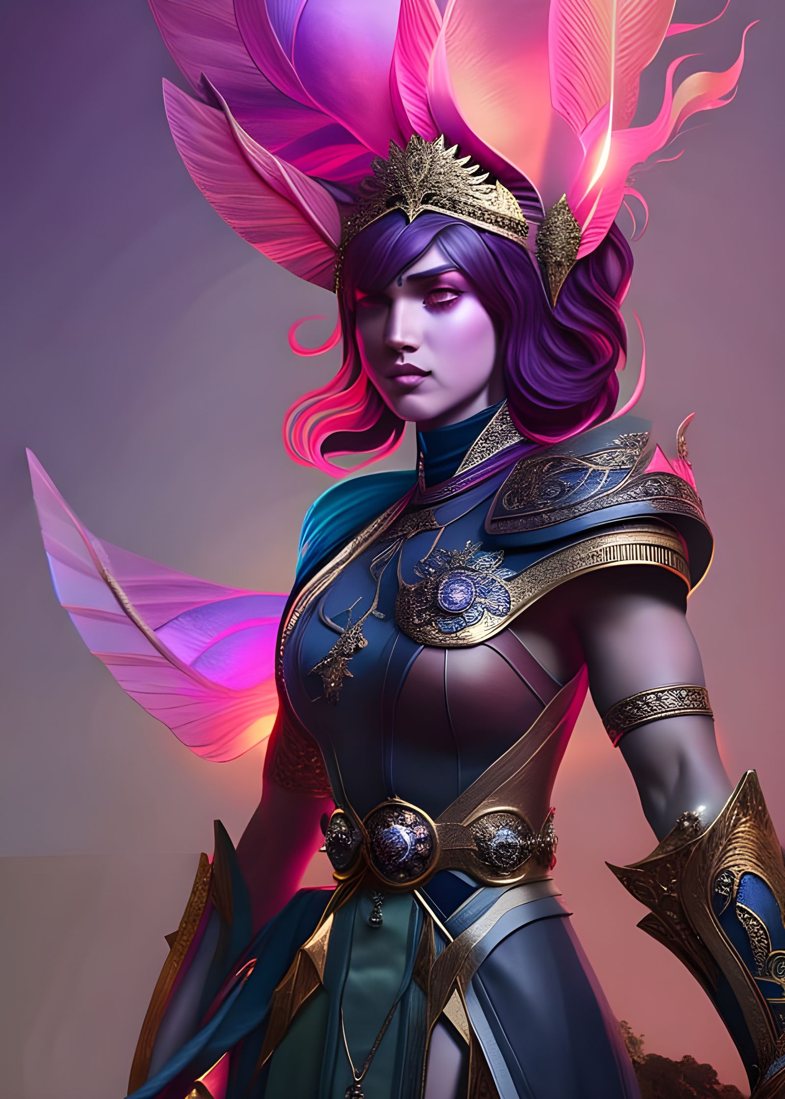 Opulent Treasure God Portrait in Digital Art Style