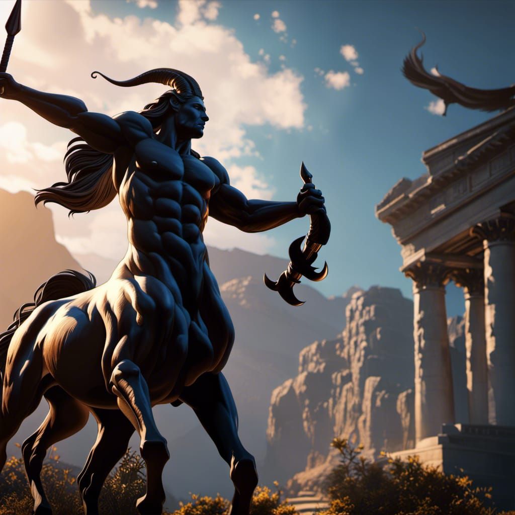 Greek Mythology Centaur in Dark Fantasy Style