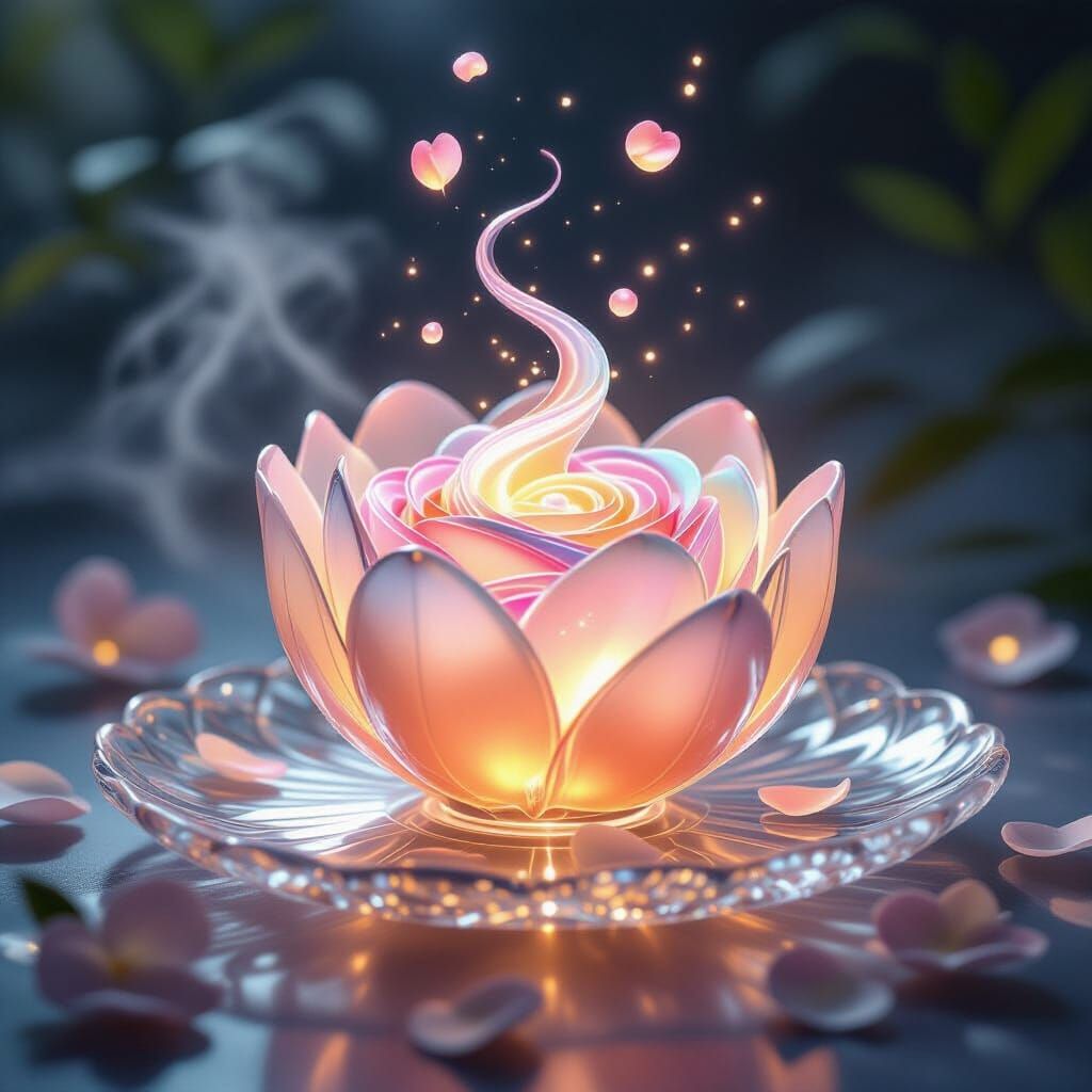 Magical Luminara Fruit Bloom on Crystal Plate