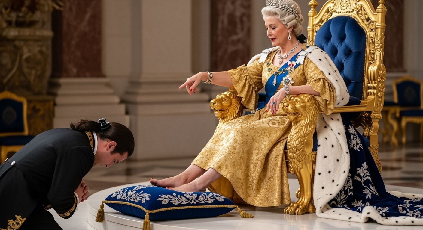 French Empress on Eagle Throne in Versailles Style