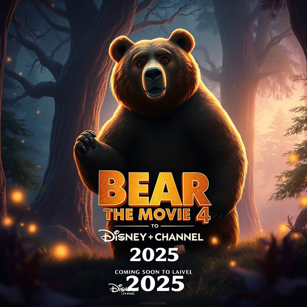 Majestic Bear in Enchanted Forest: A Cinematic Matte Paintin...