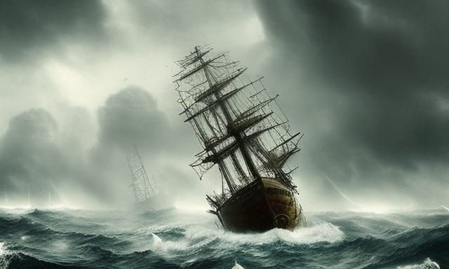 Shipwreck in Epic Storm: Digital Matte Painting