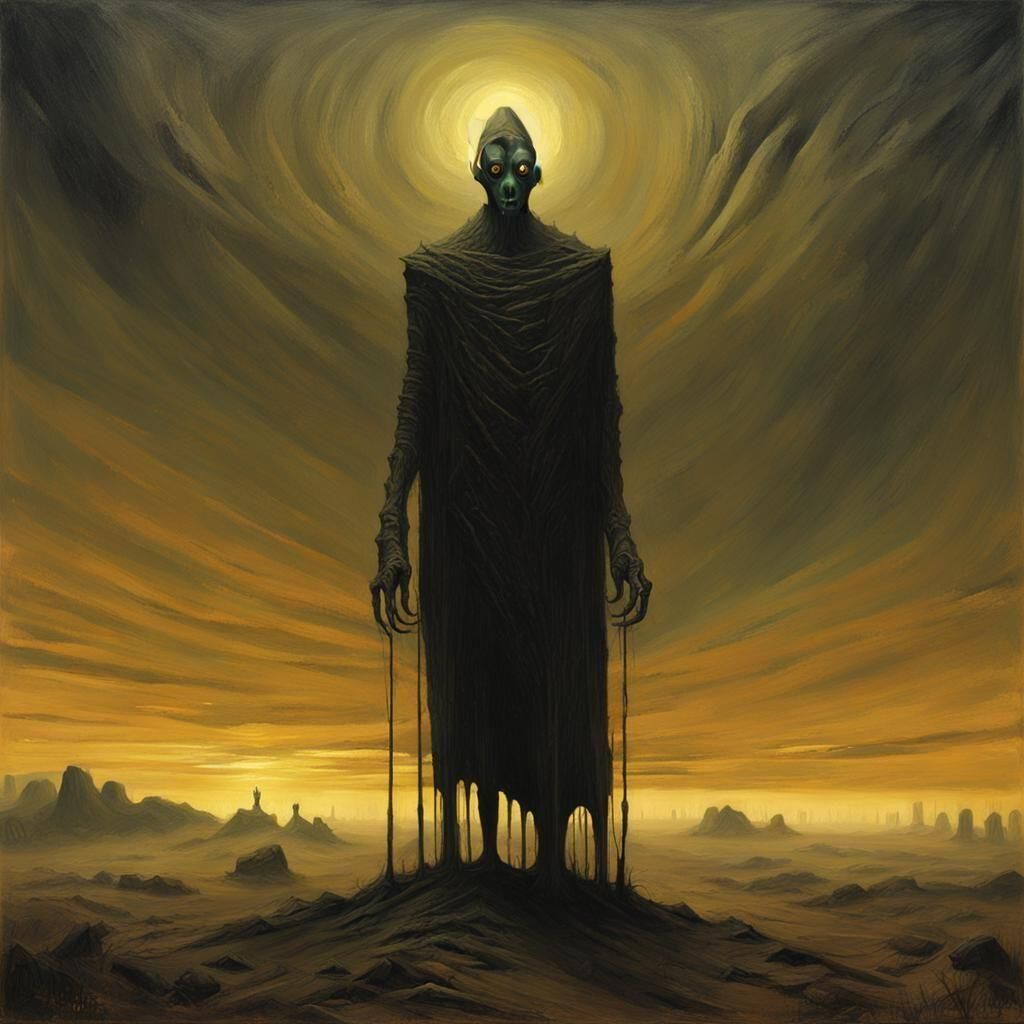 Surreal Horror Landscape in Oil on Canvas