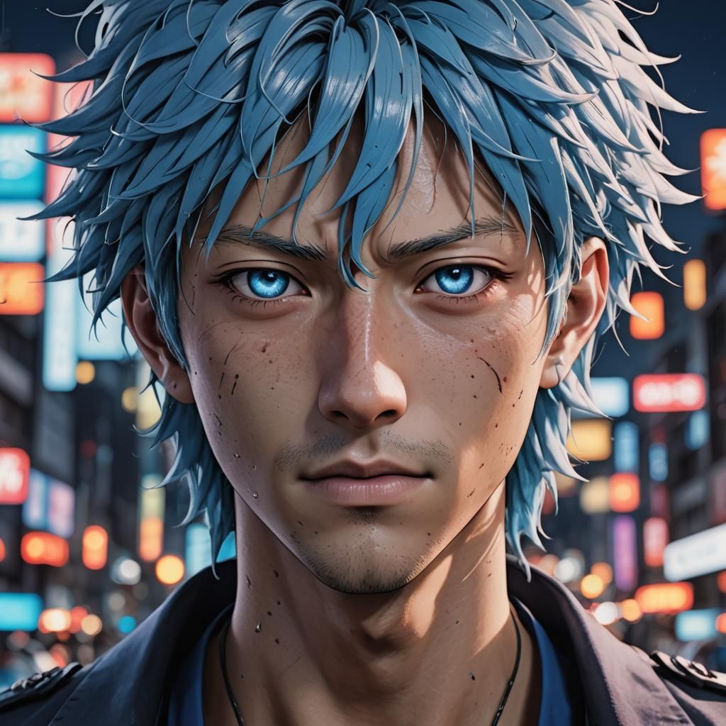 Gojo Satoru: Hyper-Realistic 3D Anime Portrait