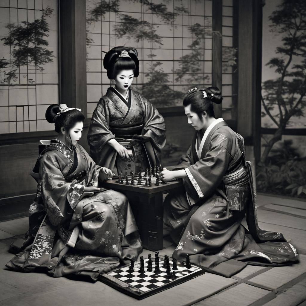 Geisha and Samurai Chess Game