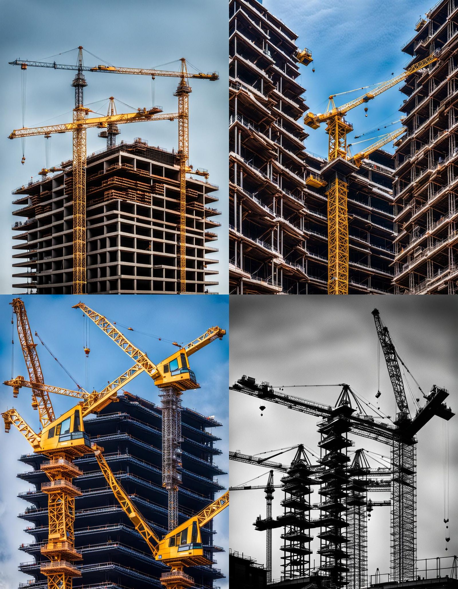 Construction Cranes Stacked to Heaven