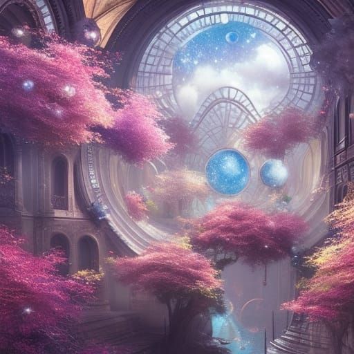 Fairy Town in a Bubble: Hyperdetailed Digital Art