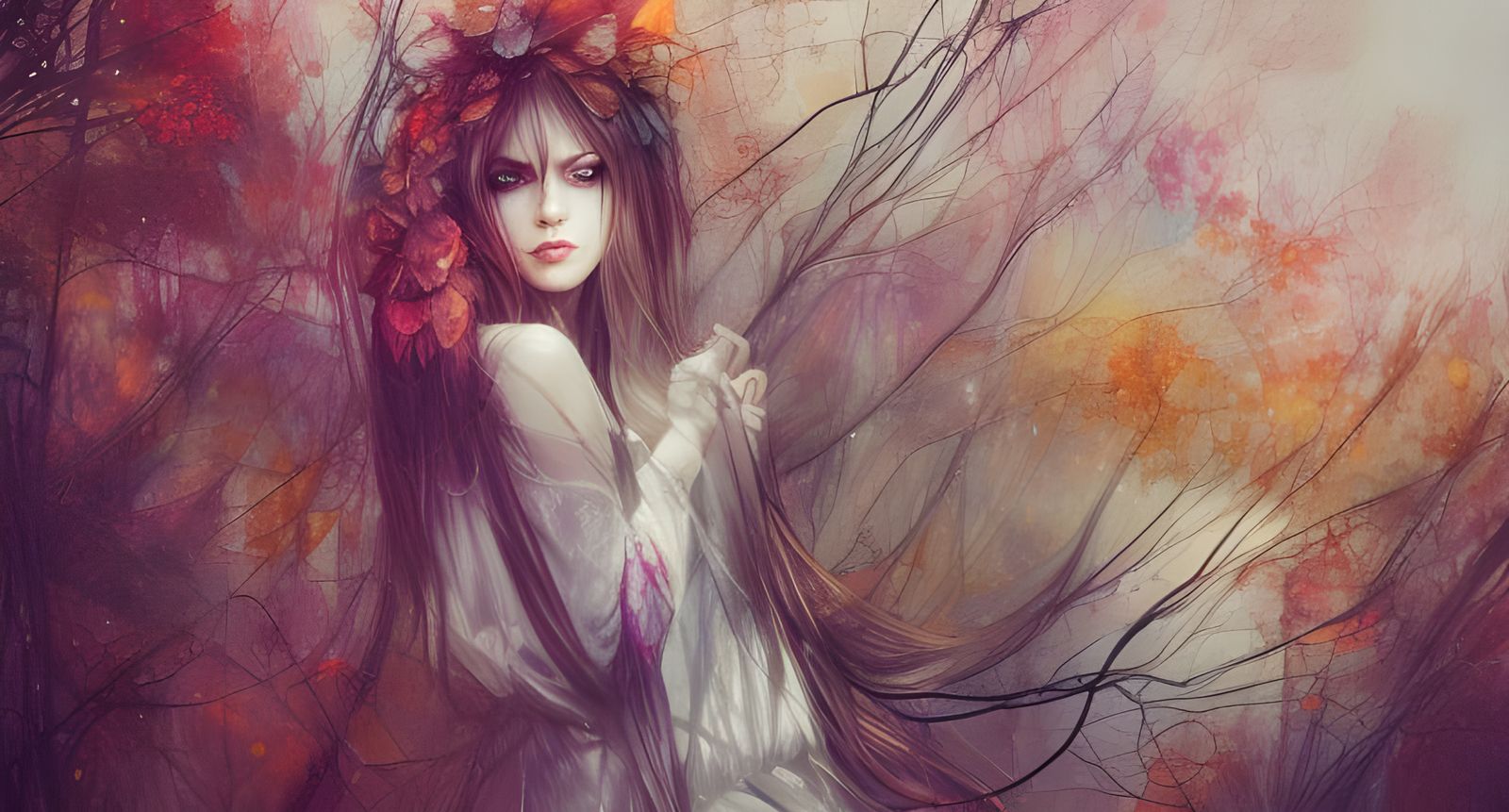 Magical Autumn Forestscape in Hyper-Realistic Digital Art