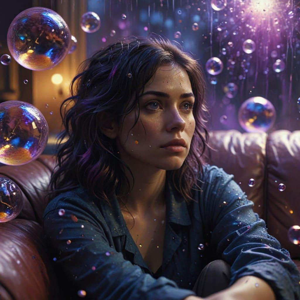 Woman's Traumatic Memories in Luminescent Bubbles