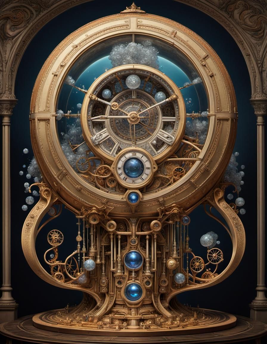 Realistic Illusion of Time in Art Nouveau Style