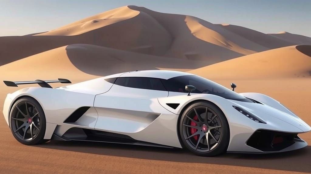 Dramatic Futuristic Supercar in High-Speed Action