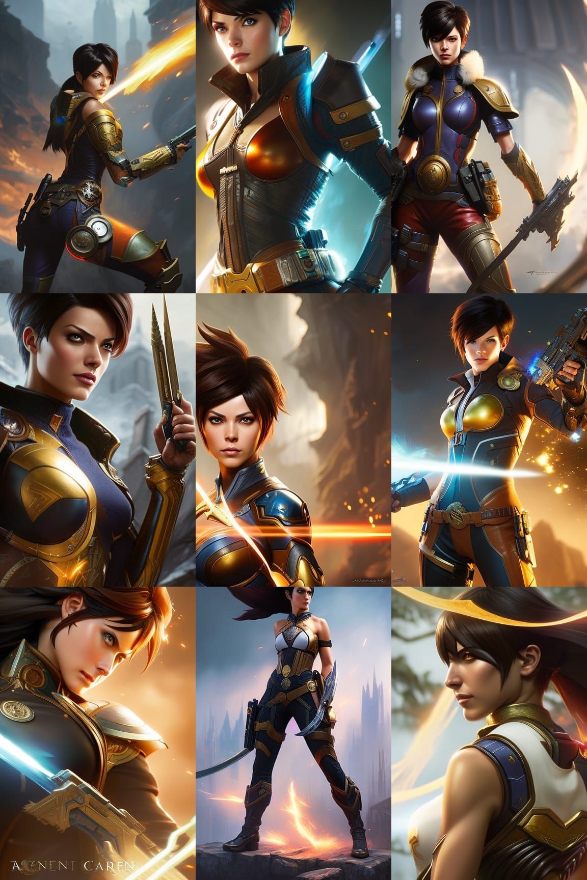 Fantasy Fighter and Divination Wizard in Digital Painting