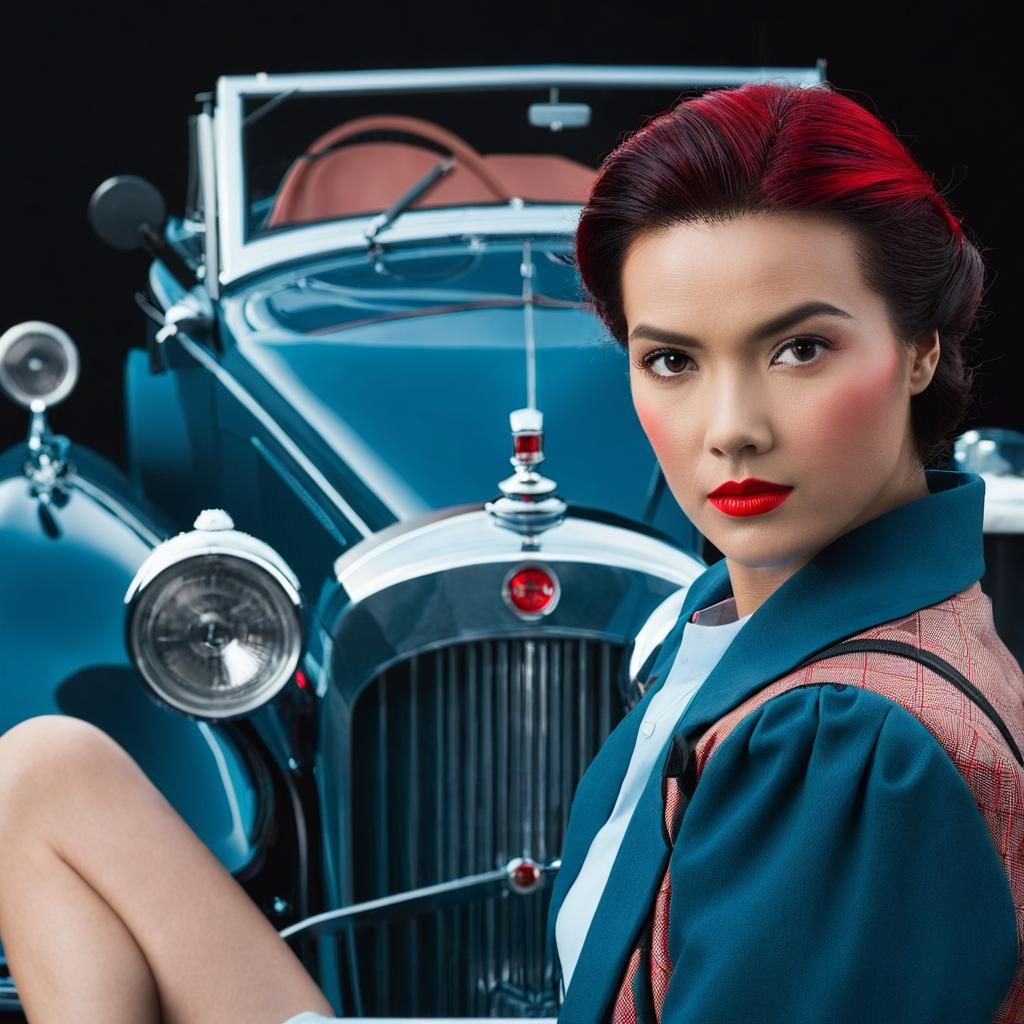 Striking Portrait Enhanced with Black and Red Palette