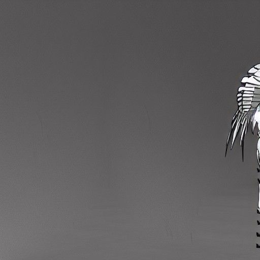 Native American Man with Metal Wings in Sunlight