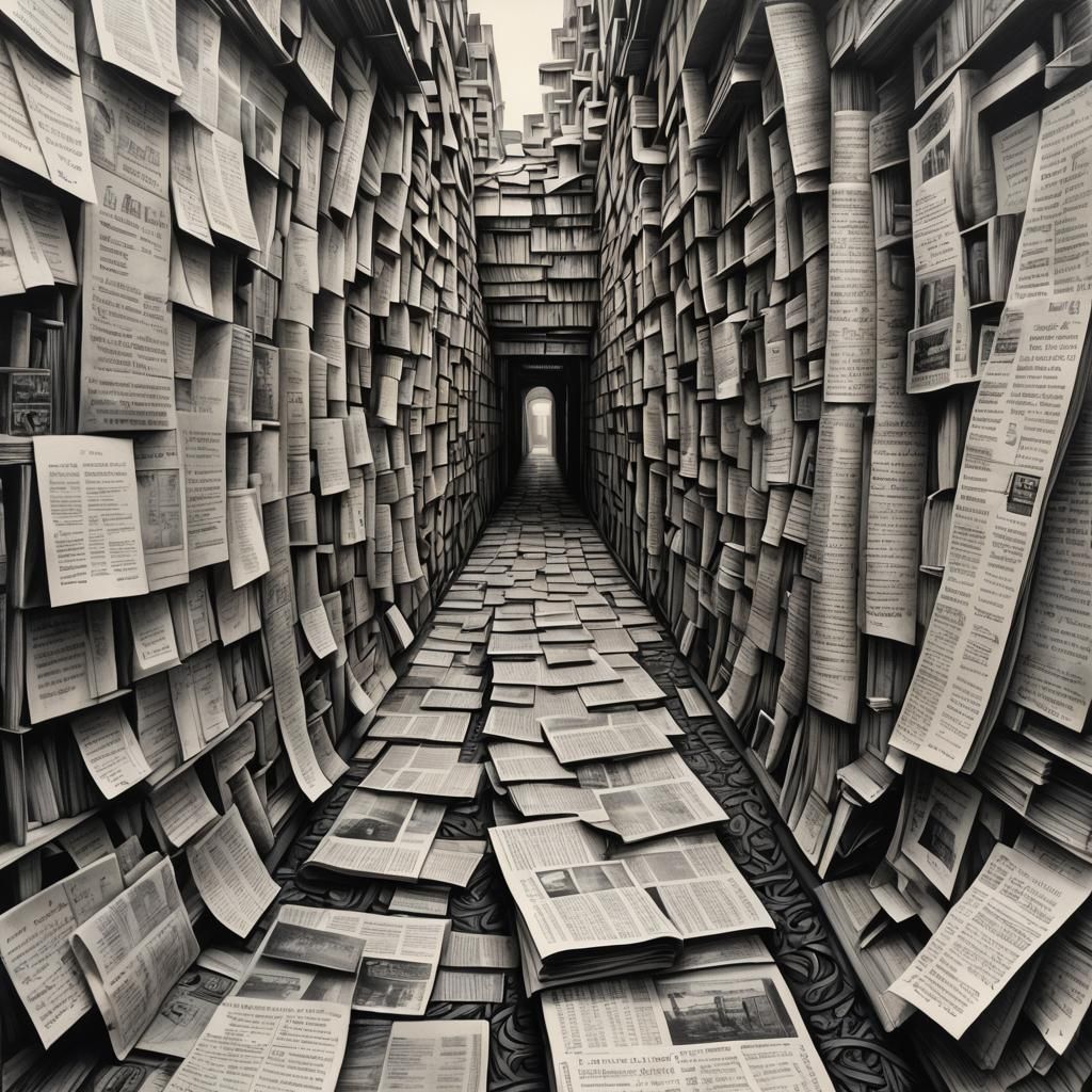 Hyperdetailed Charcoal Path Made of Words