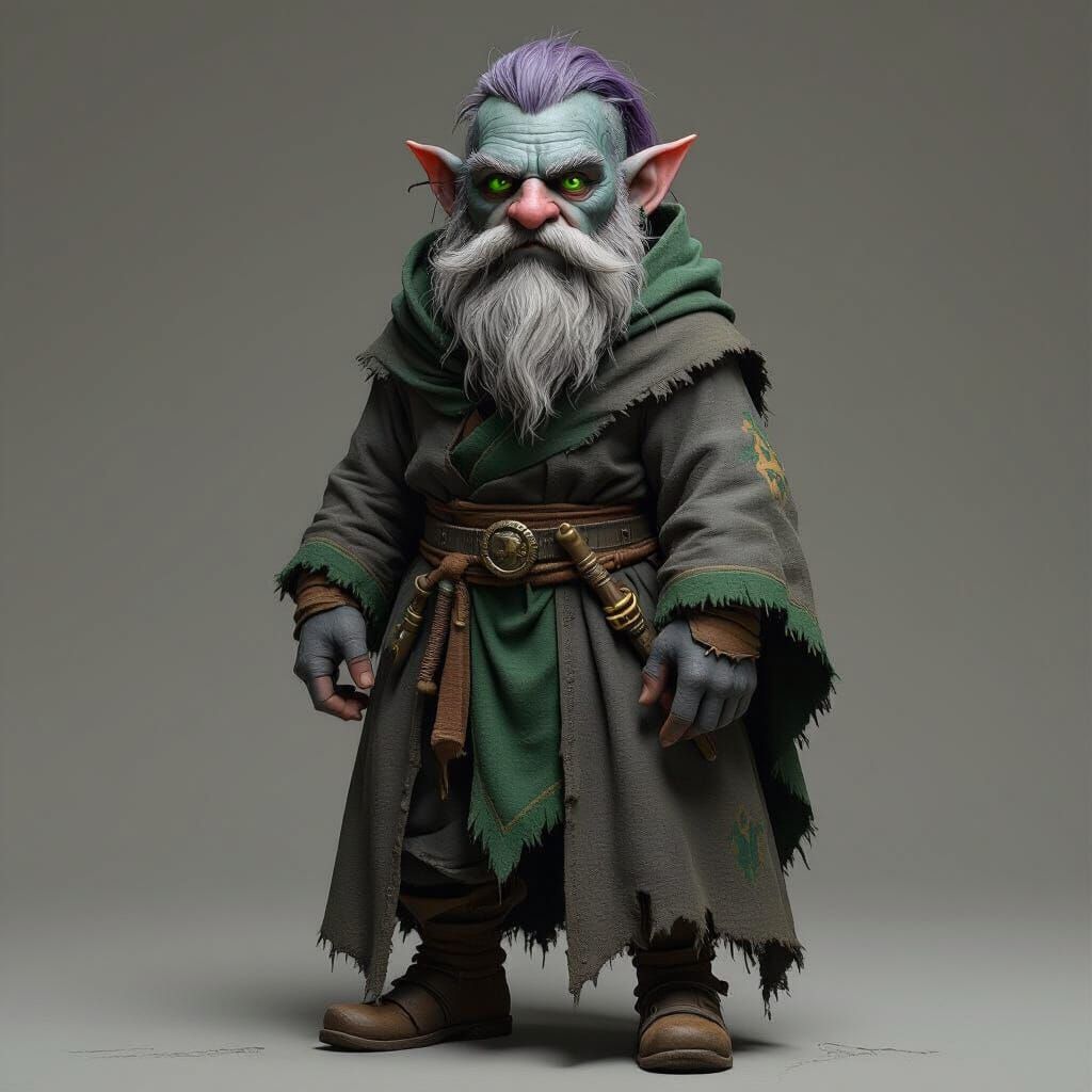 Detailed Fantasy Dwarf with Emerald Eyes