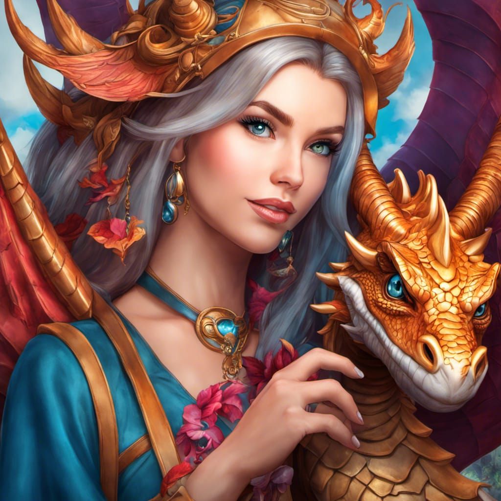 Girl with her dragon