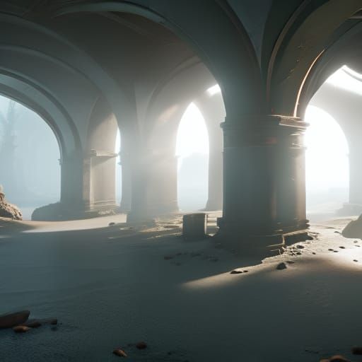 Abandoned Shelter in 3D Game Cinematic Style
