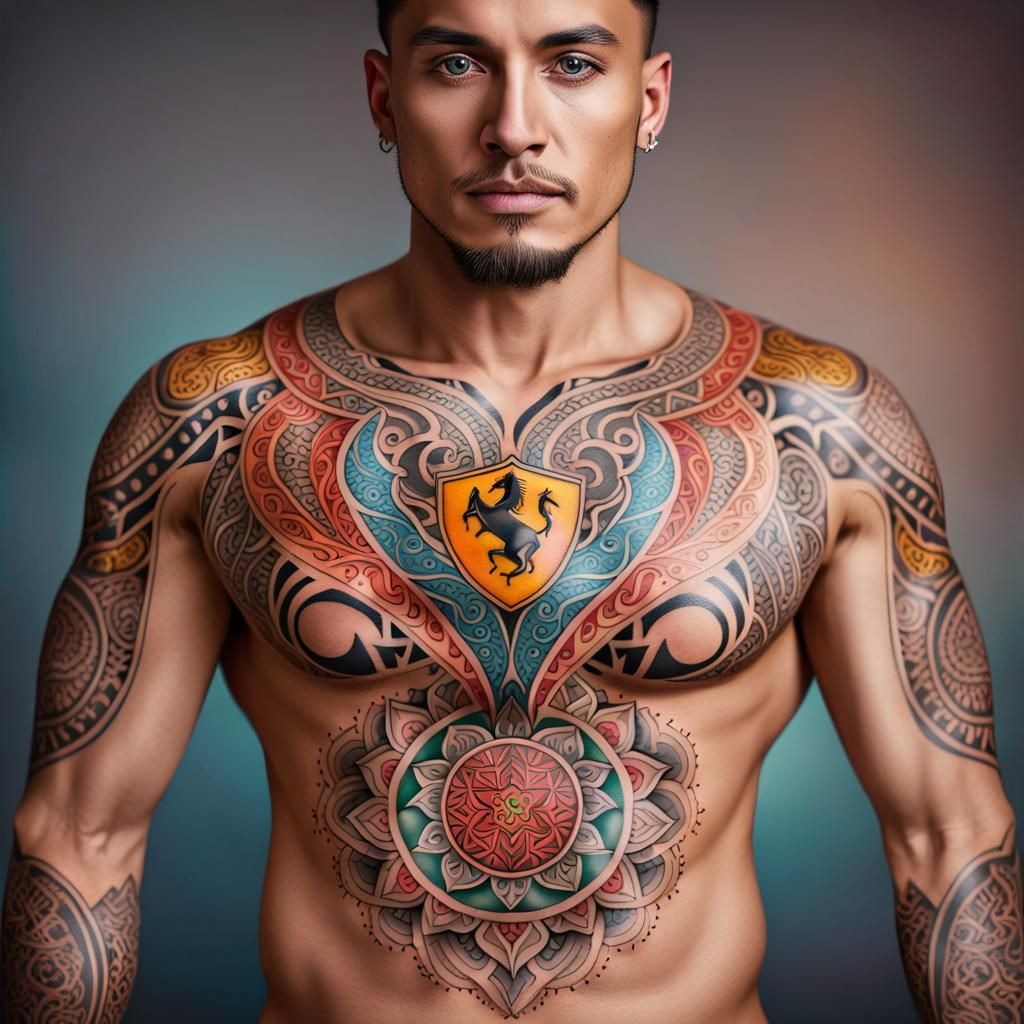 Man with maori tattoos