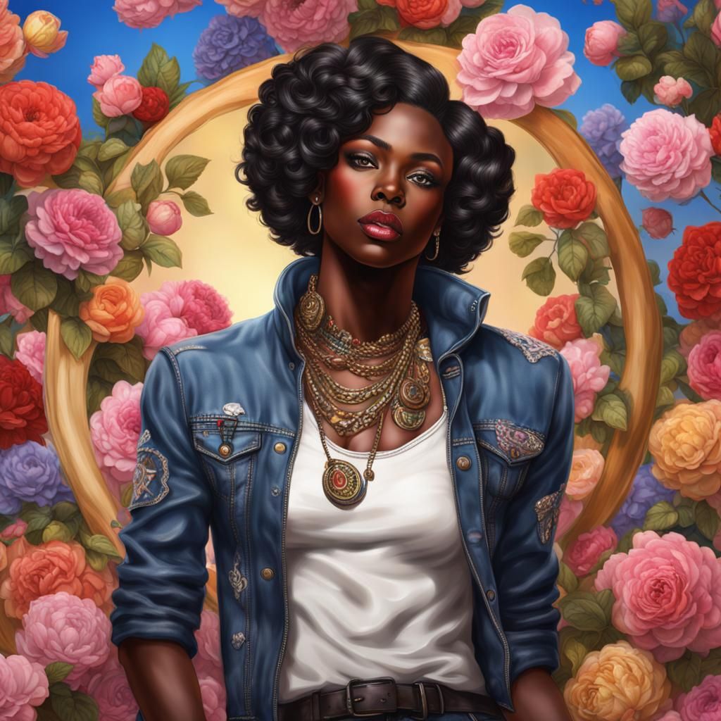 Hypersexualized effeminate TS Femboi BLACK model.  Salacious and ultrarealistic sinful art