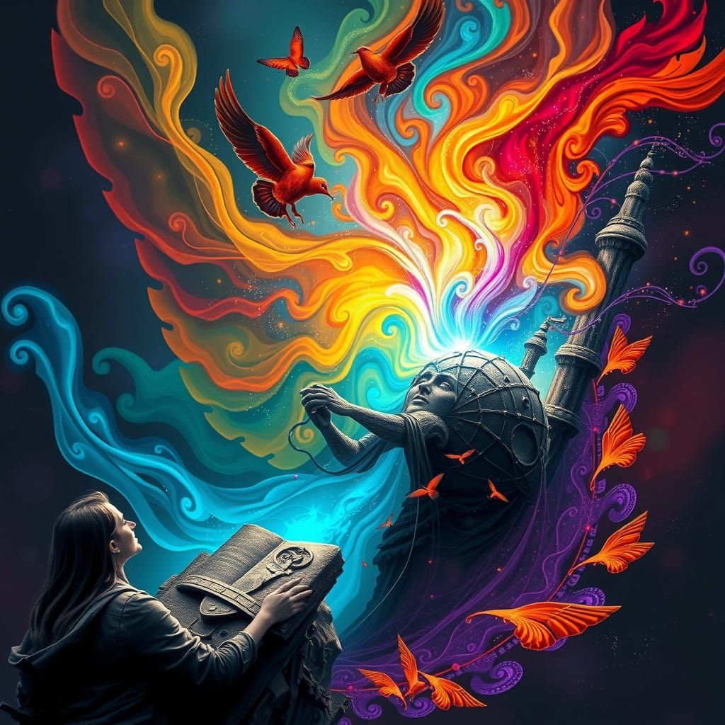 Enigmatic Cosmic Vortex in Vibrant Colors