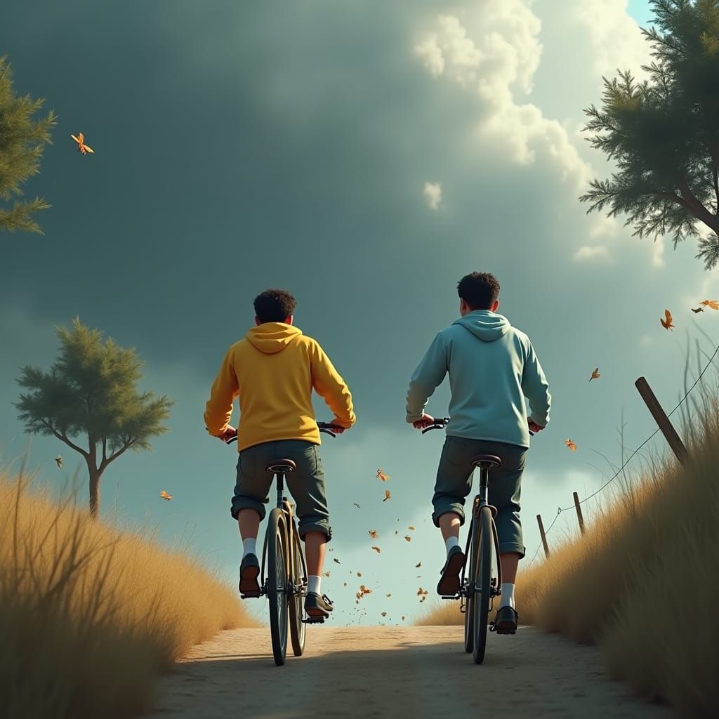 Friends Brave a Hurricane in Dramatic 3D Rendering