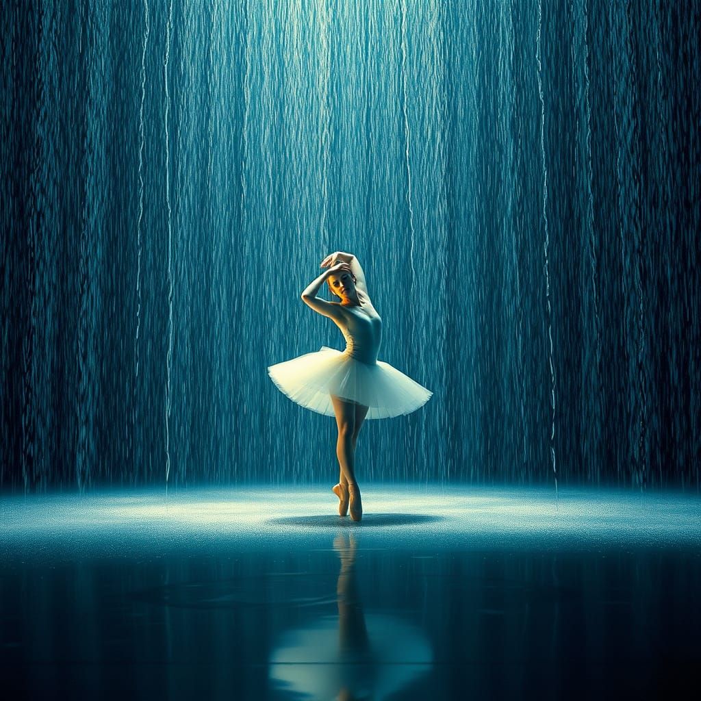 Ethereal Dancer Drenched in Moody Light