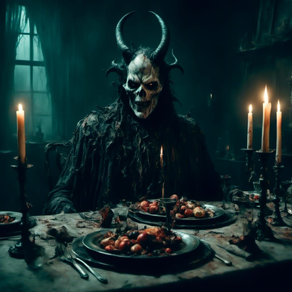 Satan at Dinner: A Macabre Family Meal