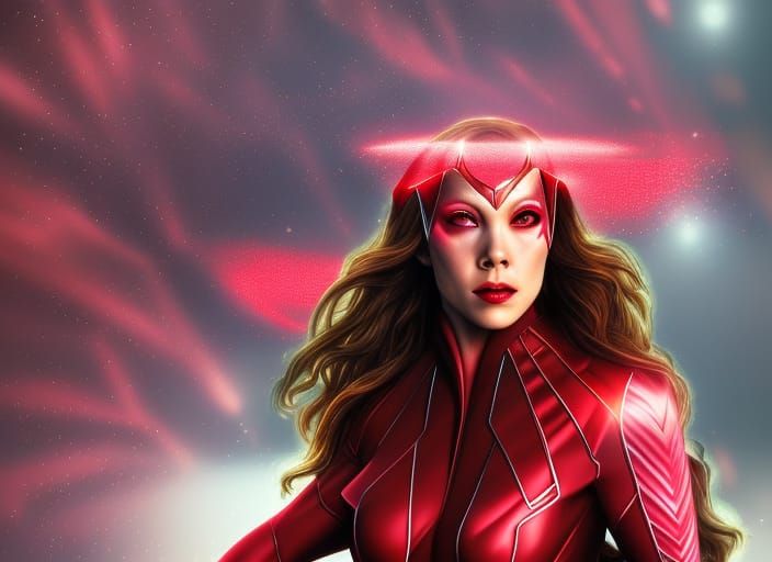 Photorealistic Scarlet Witch with Volumetric Lighting