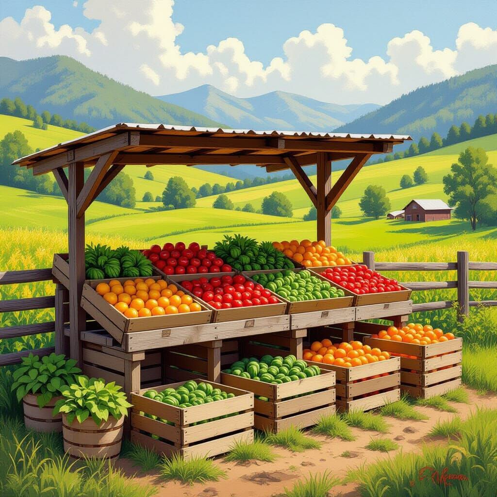 Quaint Animal Farm Stand in Rustic Style
