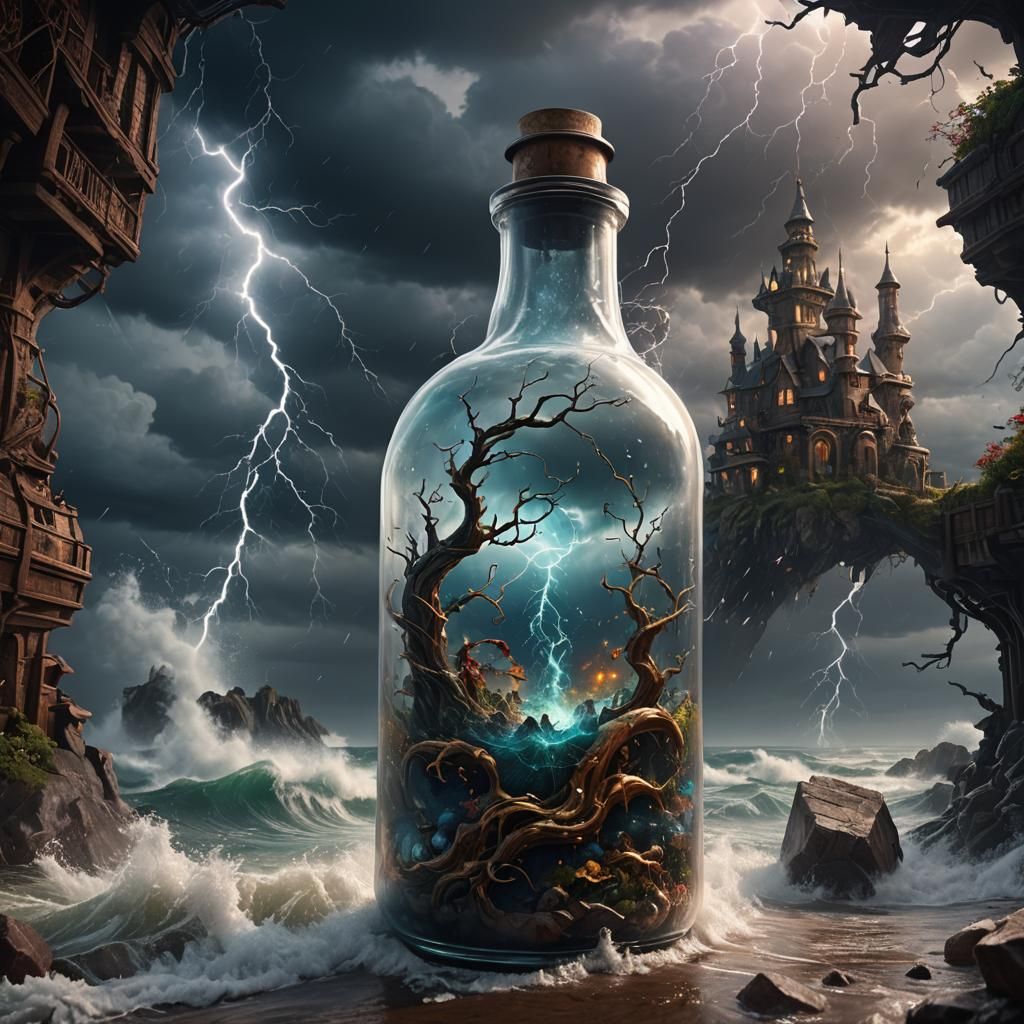 Storm in a Bottle: Detailed Fantasy Concept Art