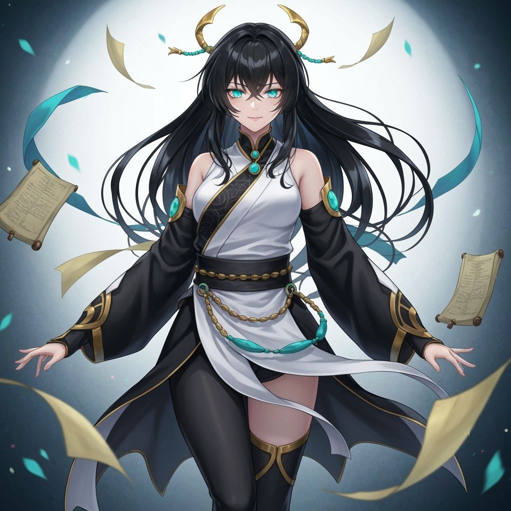 Graceful Anime Woman in Martial Arts Pose