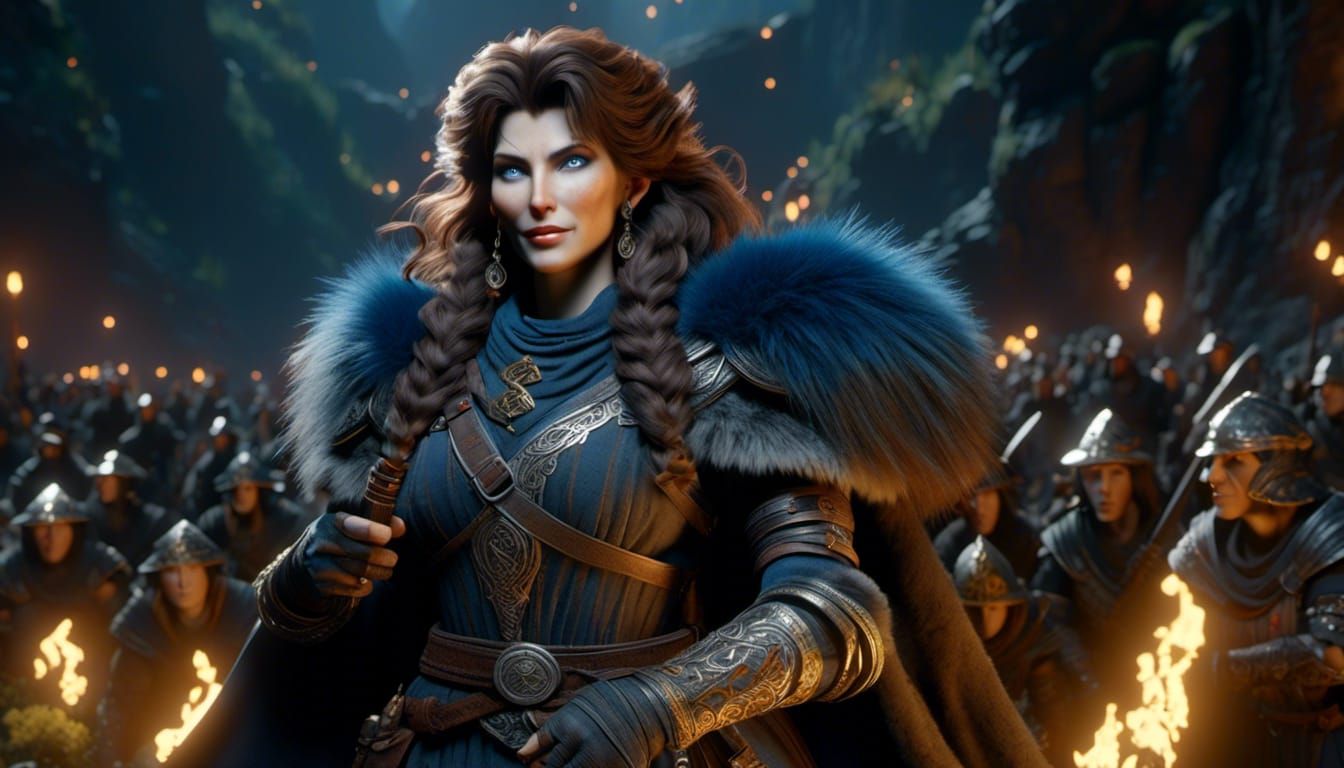 Dwarven Cleric Battles Undead Army in Hyperrealism