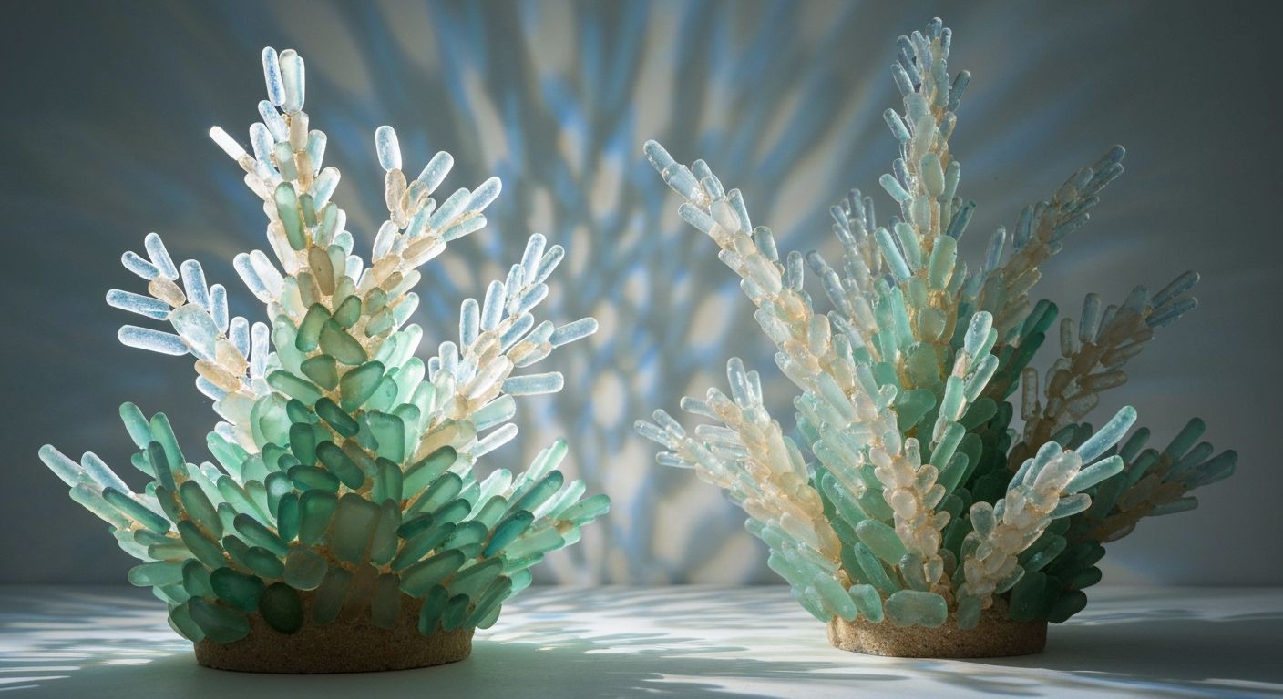 Iridescent Sea Glass Sculptures Inspired by Coral Reefs