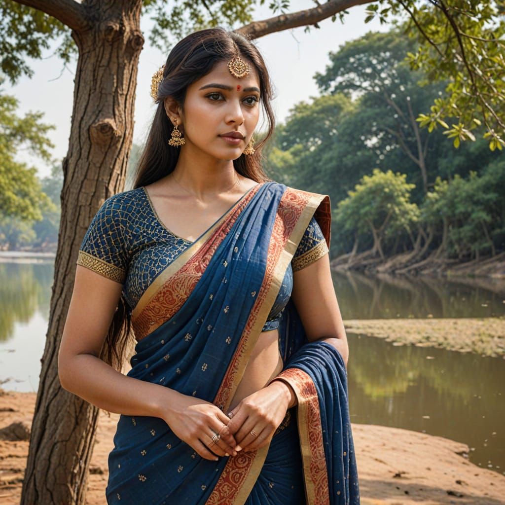 Indian Couple in Serene Nature Setting