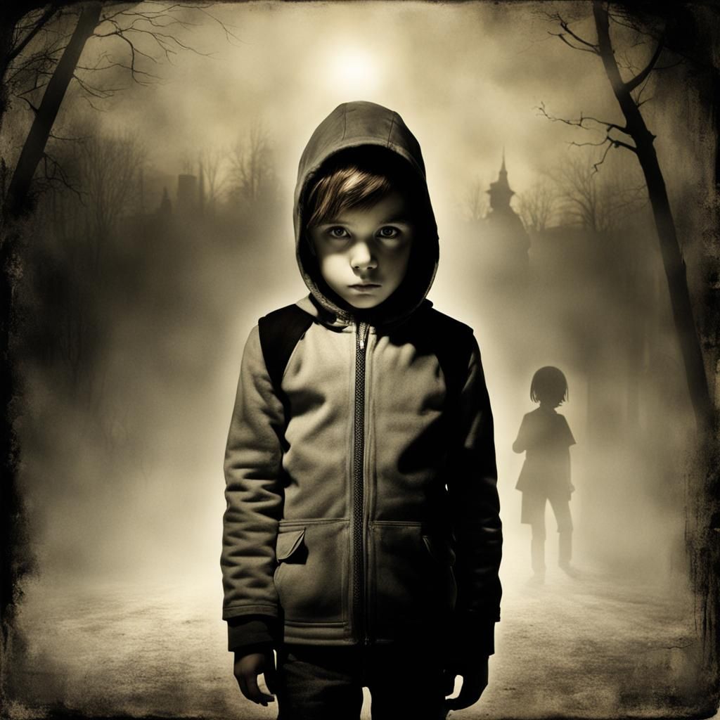 Dreamlike Double Exposure: Shadows and Courage