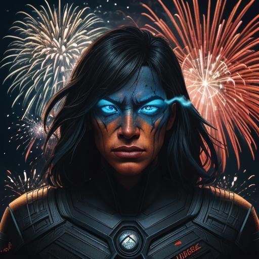 Comic Style Hello 2025 with Cartoon Fireworks