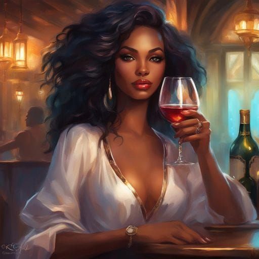 Caribbean Girl Portrait in Modern Evening Style