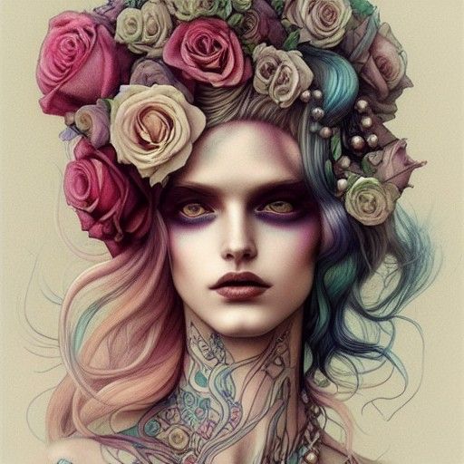 Decadent Pastel God Portrait in Digital Art Style