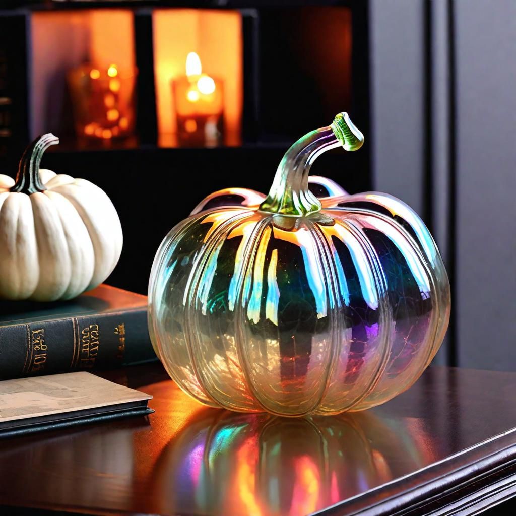 Iridescent Glass Pumpkin Art