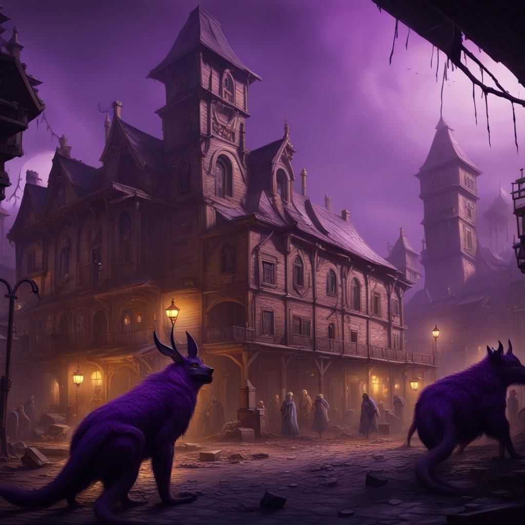 Dark Fantasy Haunted Town with Creatures, Sports Stadiums
